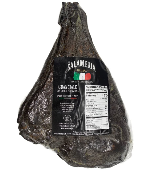 Alma Gourmet Guanciale From Italy – Italian Dry-Cured Pork Jowl Imported 3.3 lb
