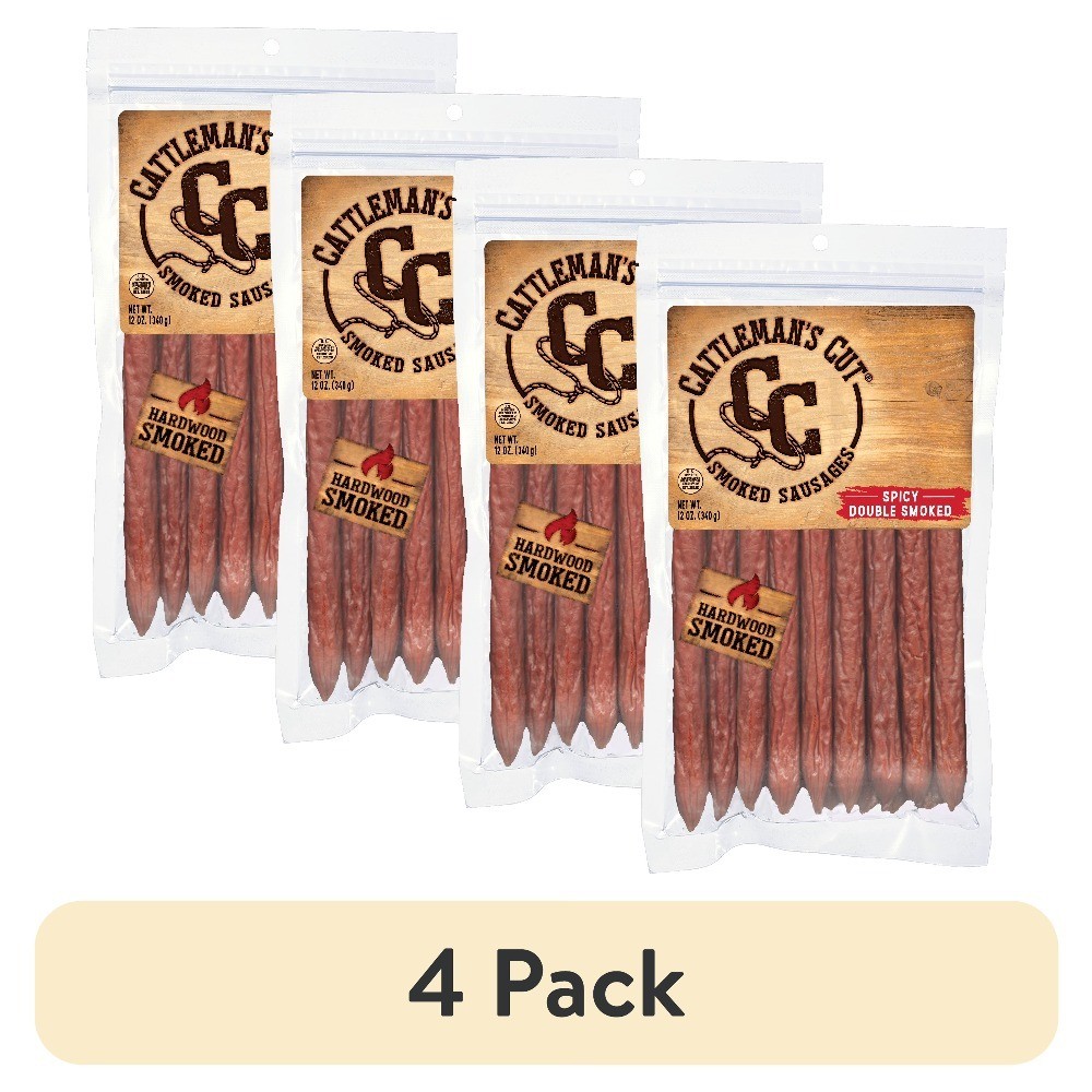 (4 pack) Spicy Double Smoked Stick, Smoked Sausages, 12oz