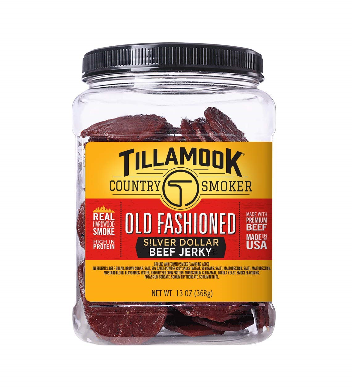 Tillamook Country Smoker Real Hardwood Smoked Silver Dollar Beef Jerky, Old 13