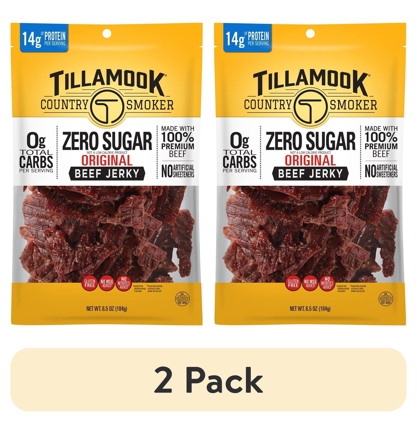 Smoked Flavor Zero Sugar Jerky Original 6.5oz W/ High Protein & Gluten Free