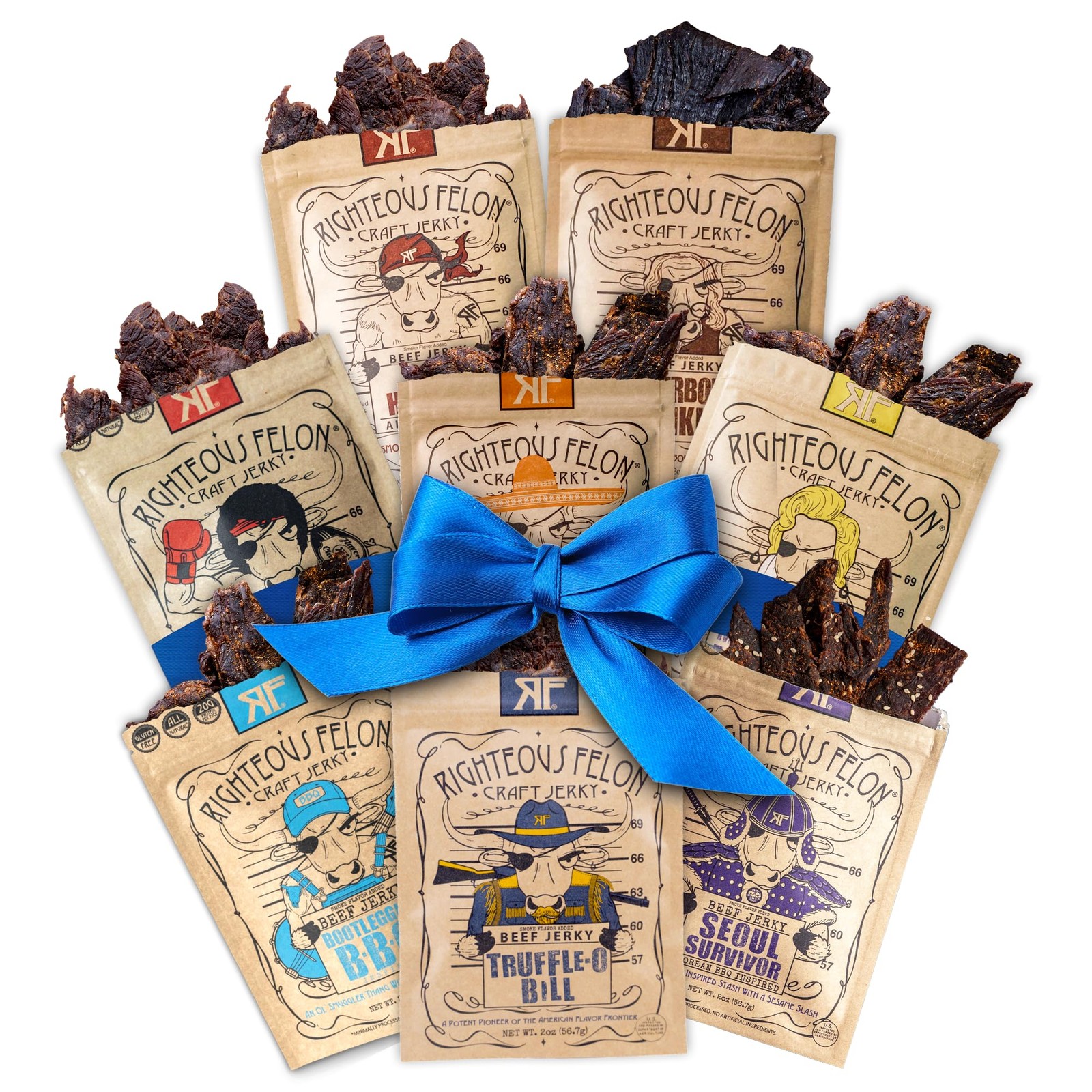 Righteous Felon Beef Jerky Variety Pack Beef Jerky Gift for Father’s Day Gl…