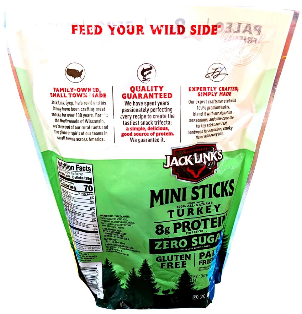 Jack Link’s Savory Herb Mini Turkey Stick 24 x 0.5 Oz EXP 09/2026
