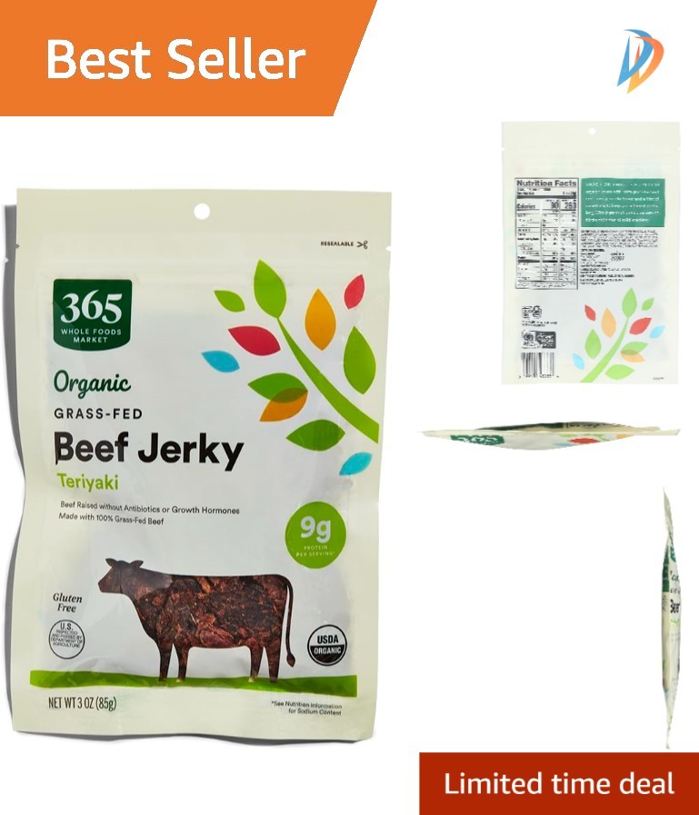 Organic 3 Oz Teriyaki Beef Jerky – Rich Flavor, No Hormones, Gluten Free