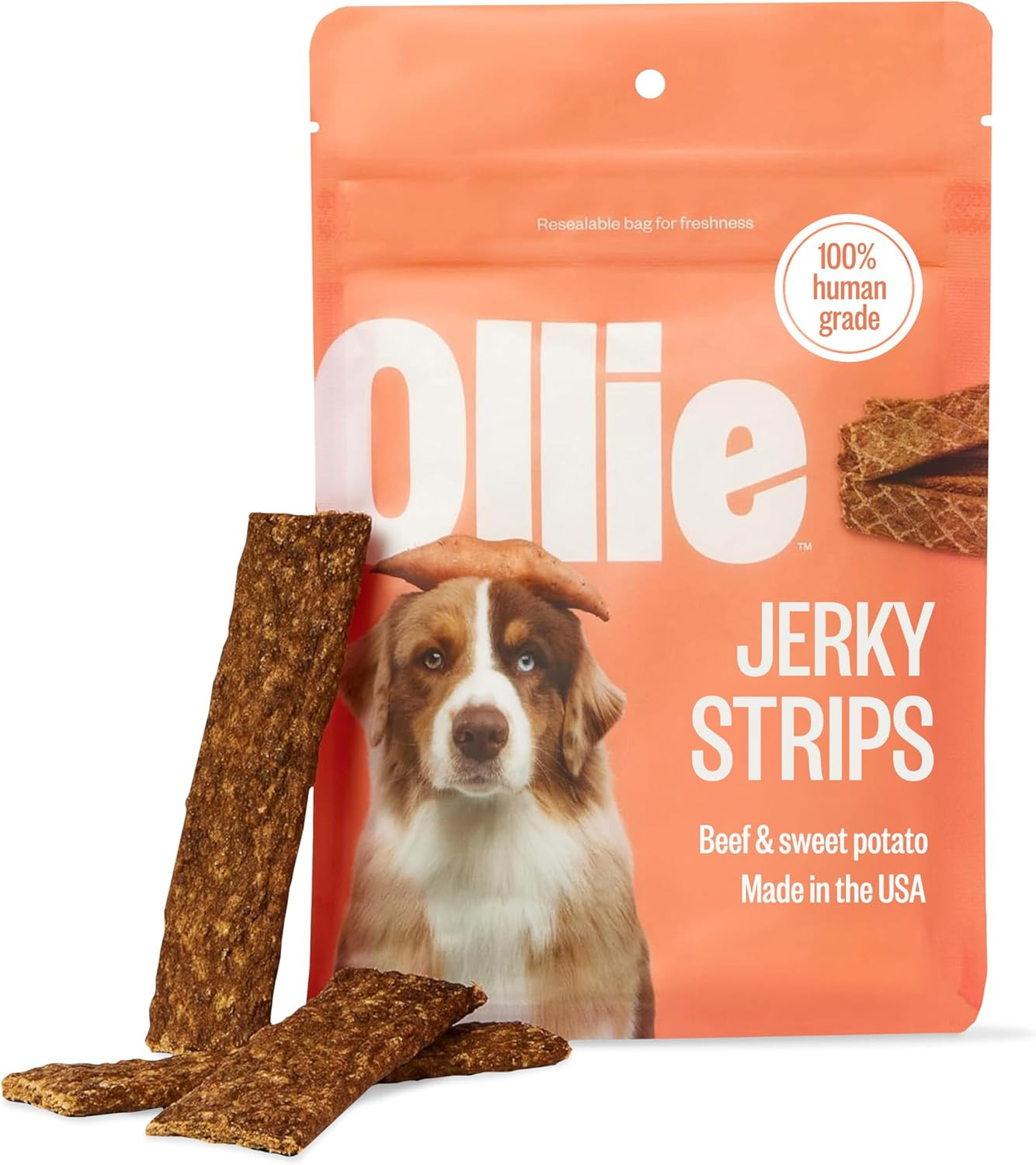 Beef & Sweet Potato Jerky Dog Treats, 5 Oz Pack of 1, All Natural, Healthy Snack
