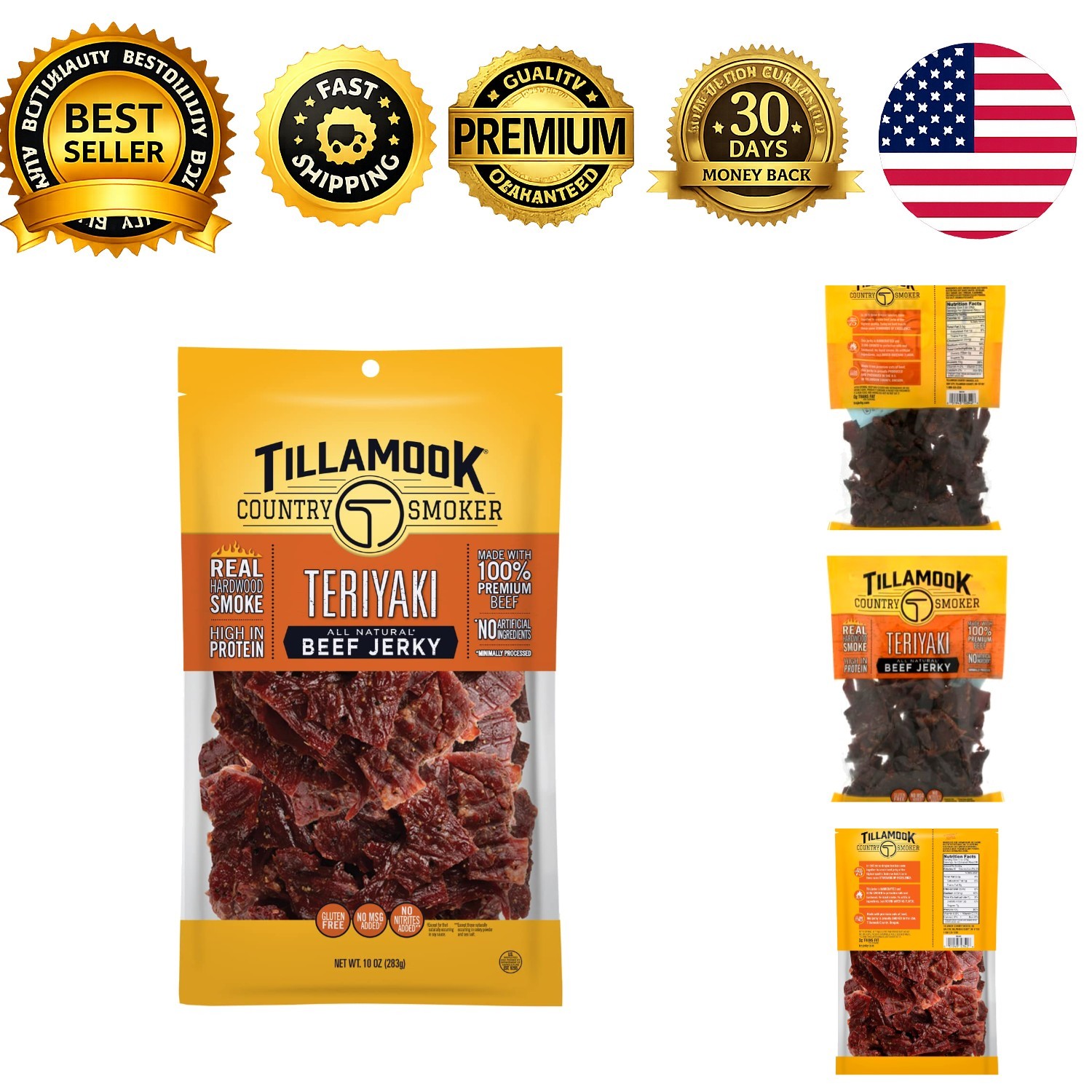 Real Hardwood Smoked Beef Jerky Teriyaki 10 Ounce