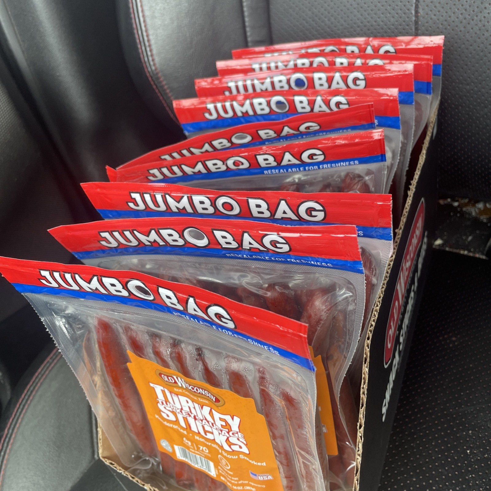 (10 packs) Old Wisconsin Turkey Sausage Snack Sticks, Naturally Smoked, 14 Ounce
