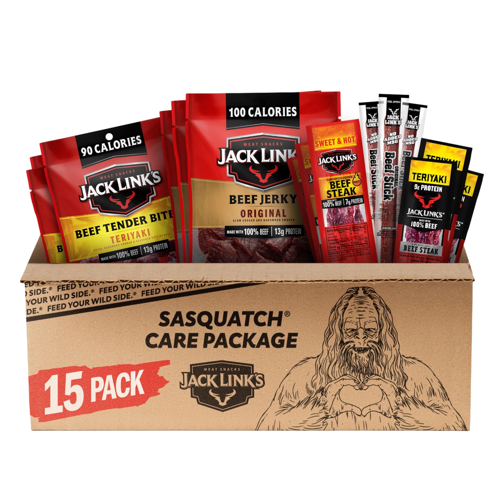 Jack Link’s Beef Jerky Variety Pack Gift Basket – 15 1 Count (Pack of 1)
