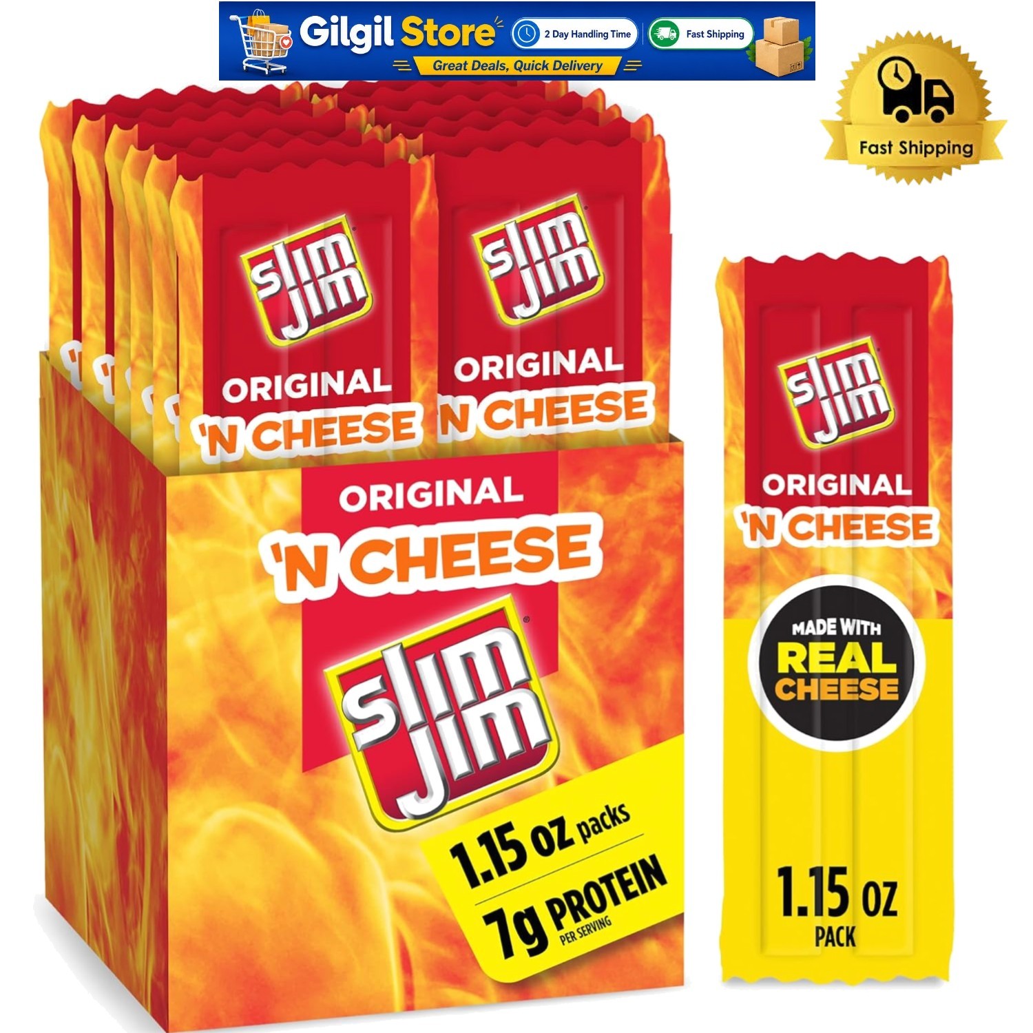 Individually Wrapped Beef ‘N Cheese Sticks – 14 Pack, Perfect for On-the-Go