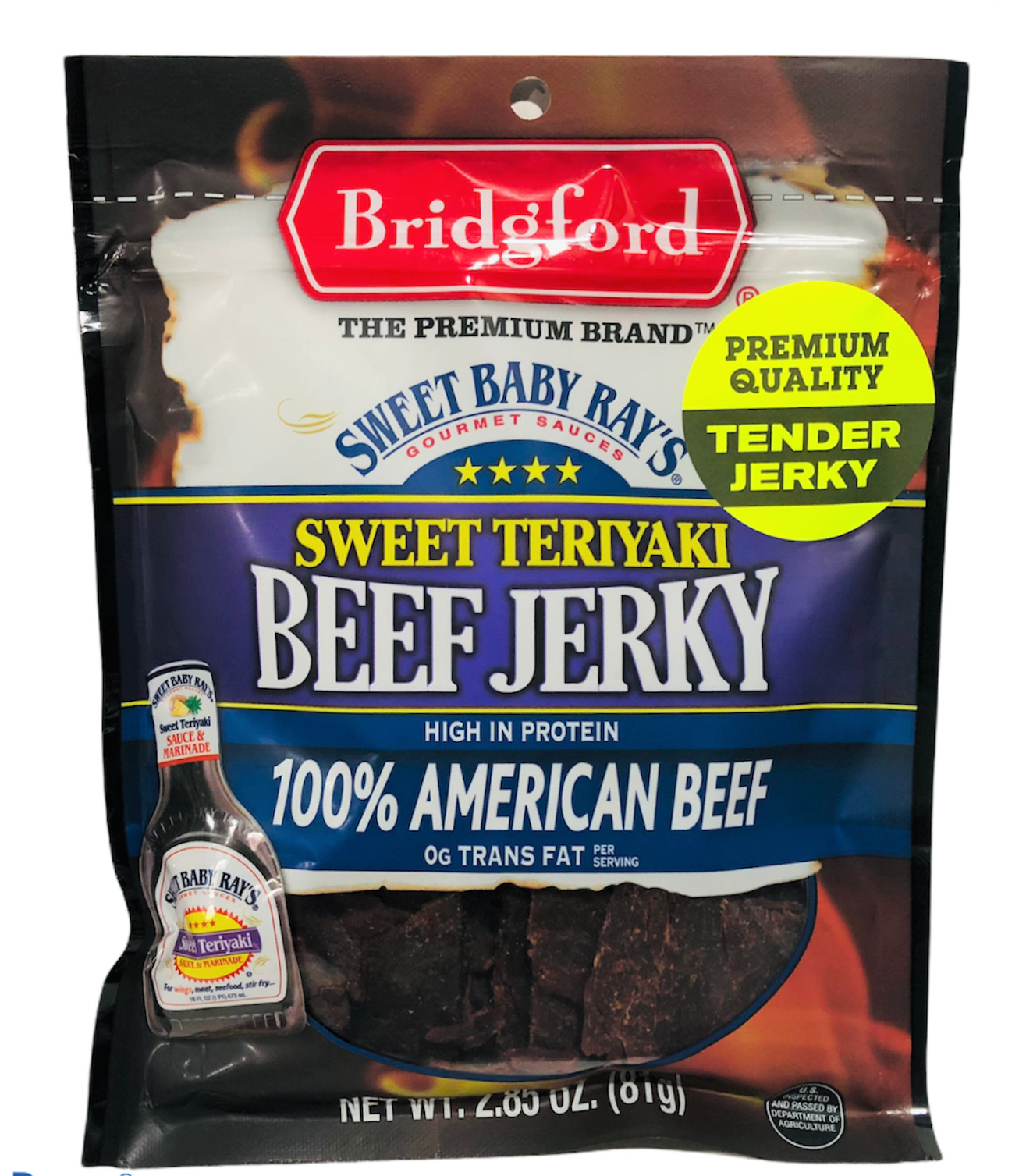 Bridgford Sweet Baby Rays Sweet Teriyaki Beef Jerky 2.85 oz Bridgeford