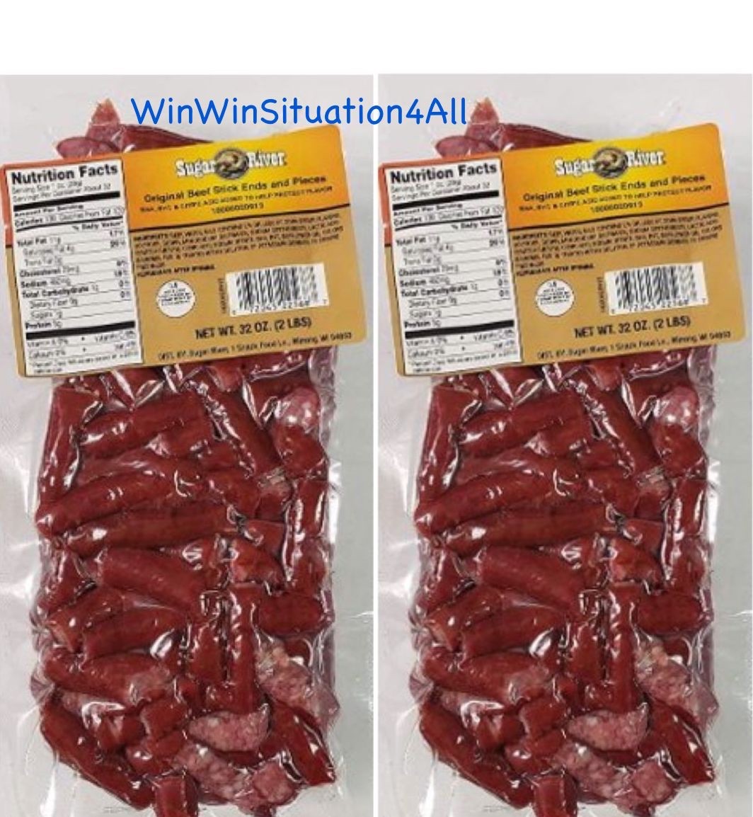 2 Sugar River ORIGINAL Snack Sticks Links Ends & Pieces 4 POUNDS TOTAL 1/8/27