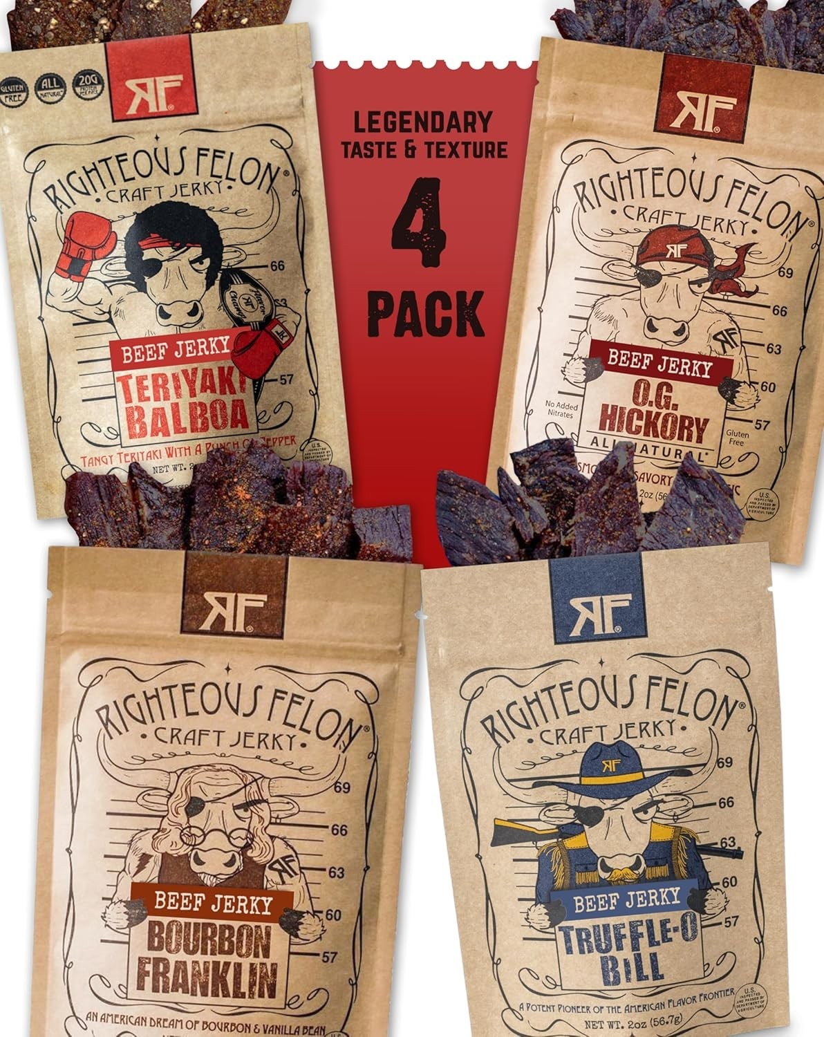 All-Natural Gluten-Free Beef Jerky Sample Pack – Father’s Day Special, 8oz