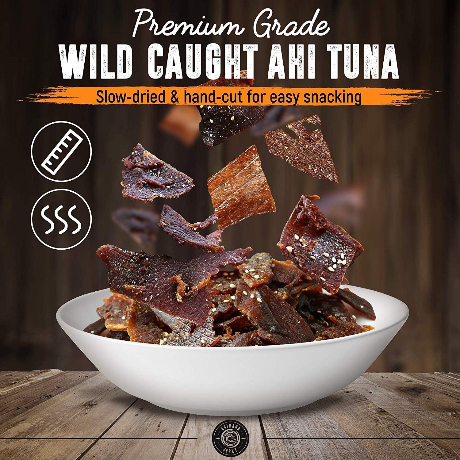 Kaimana Ahi Tuna Jerky – Peppered Flavor, 2oz, High Protein & Omega-3 Rich