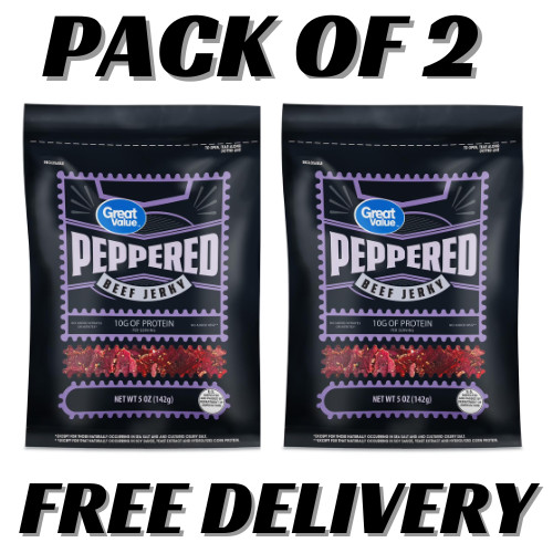 Great Value Peppered Beef Jerky, 5 oz (PACK OF 2)….