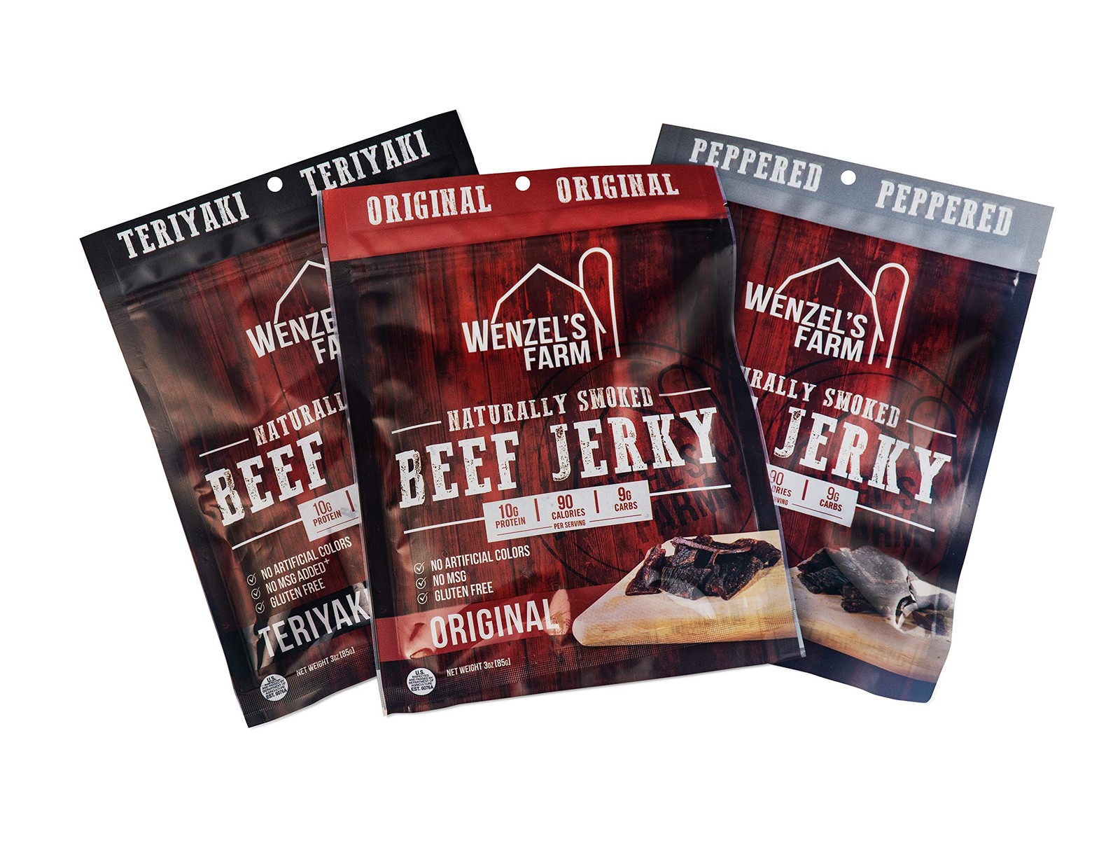 Wenzel’s Farm Beef Jerky Variety Pack – Includes 3.33 Ounce (Pack of 3)