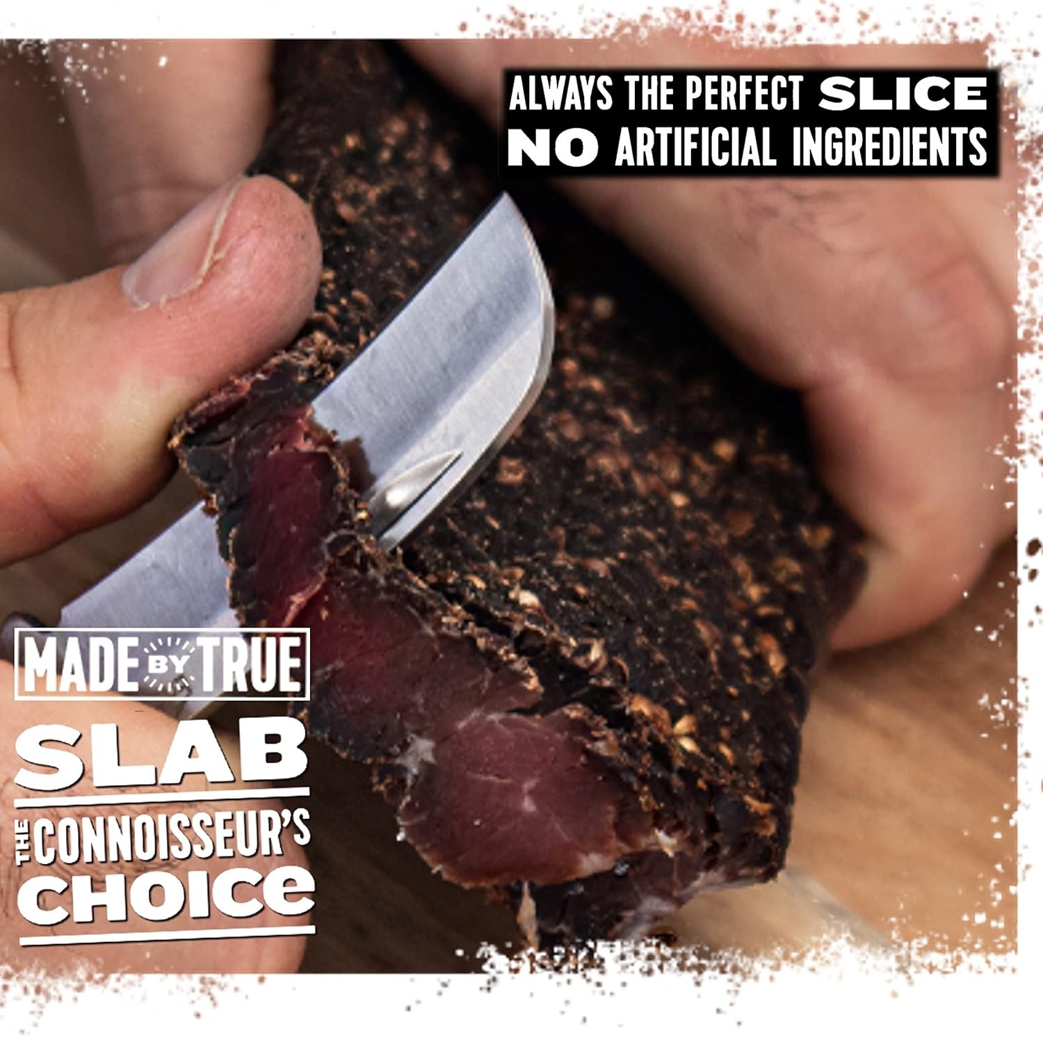 Made by True Garlic & Herb Biltong Slab – Grass-Fed Beef Whole Jerky Slab (8 oz