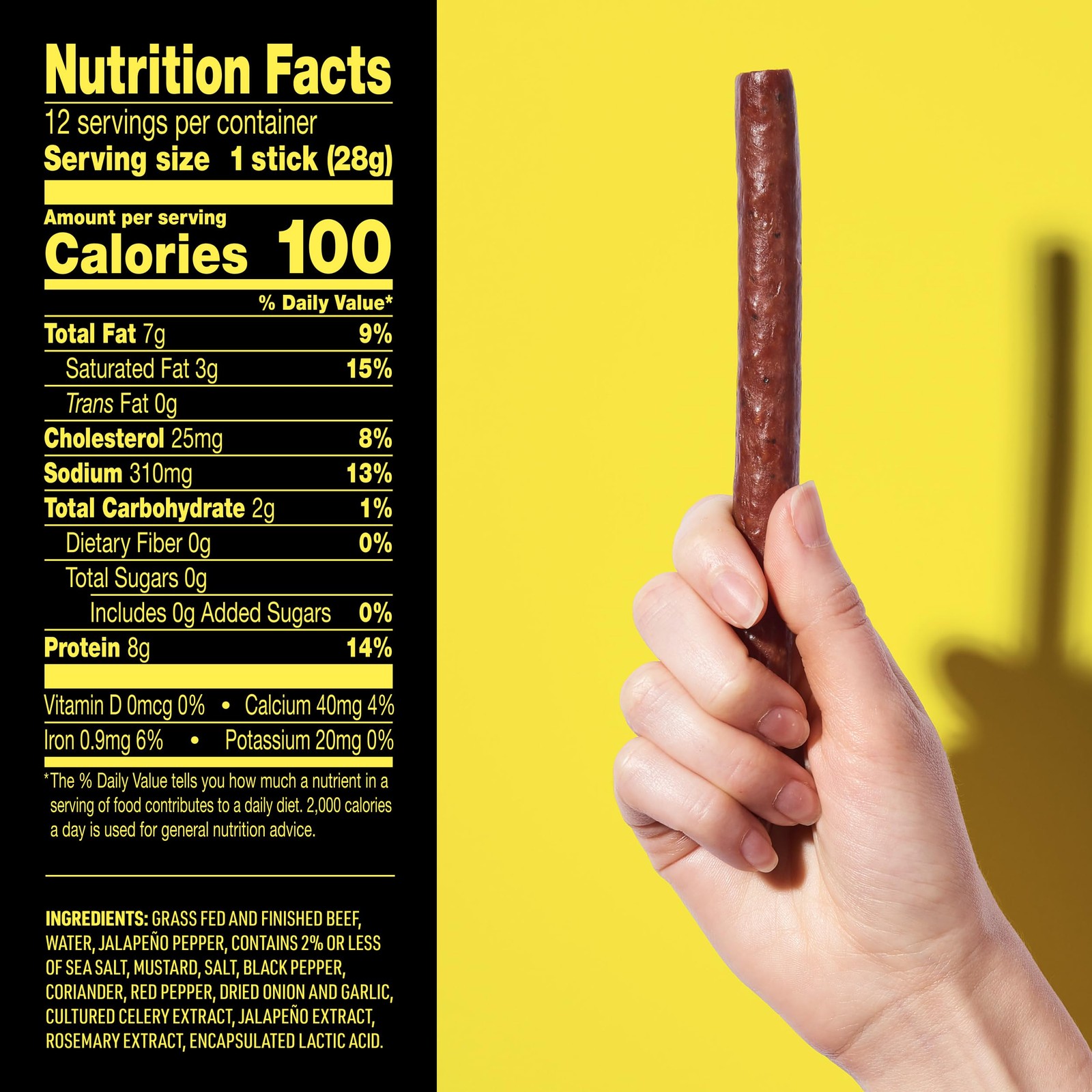 Lorissa’s Kitchen Heat Seeker Jalapeno Beef Sticks Pack of 12 1 oz Meat Stic…