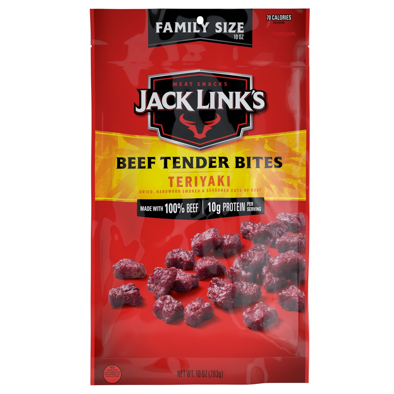(2 pack) Jack Link’s 100% Beef Teriyaki Tender Bites 10Ounce Resealable Bag