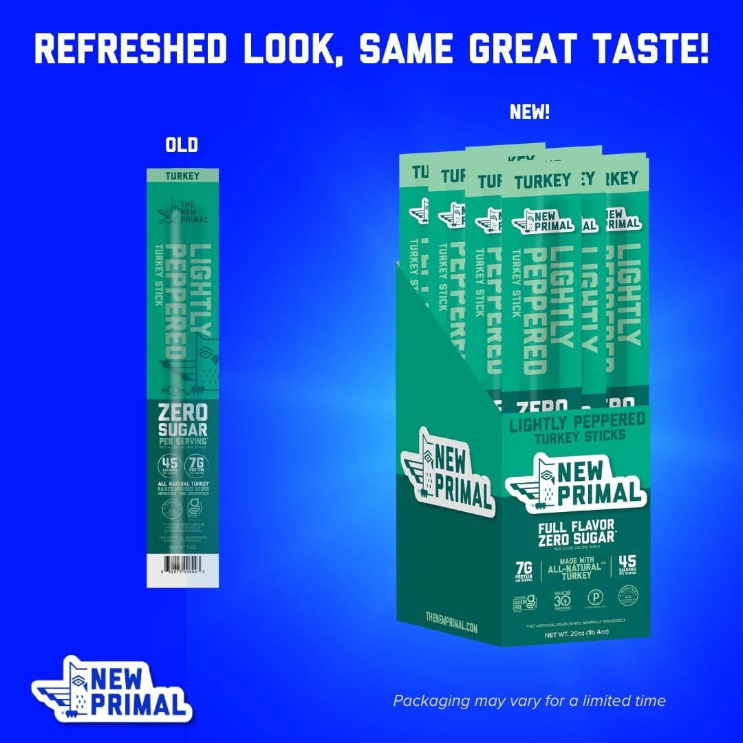 Healthy On-The-Go Lightly Peppered Turkey Sticks – 7g Protein, Keto Approved