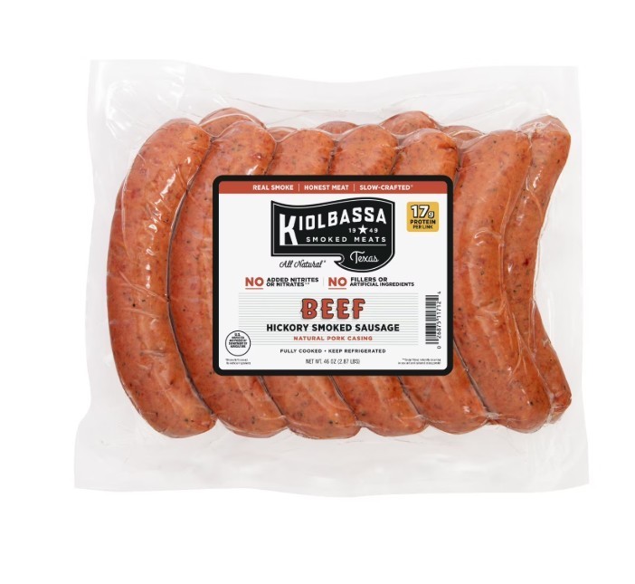 Kiolbassa Beef Hickory Smoked Sausage Links, 12 ct. 46oz