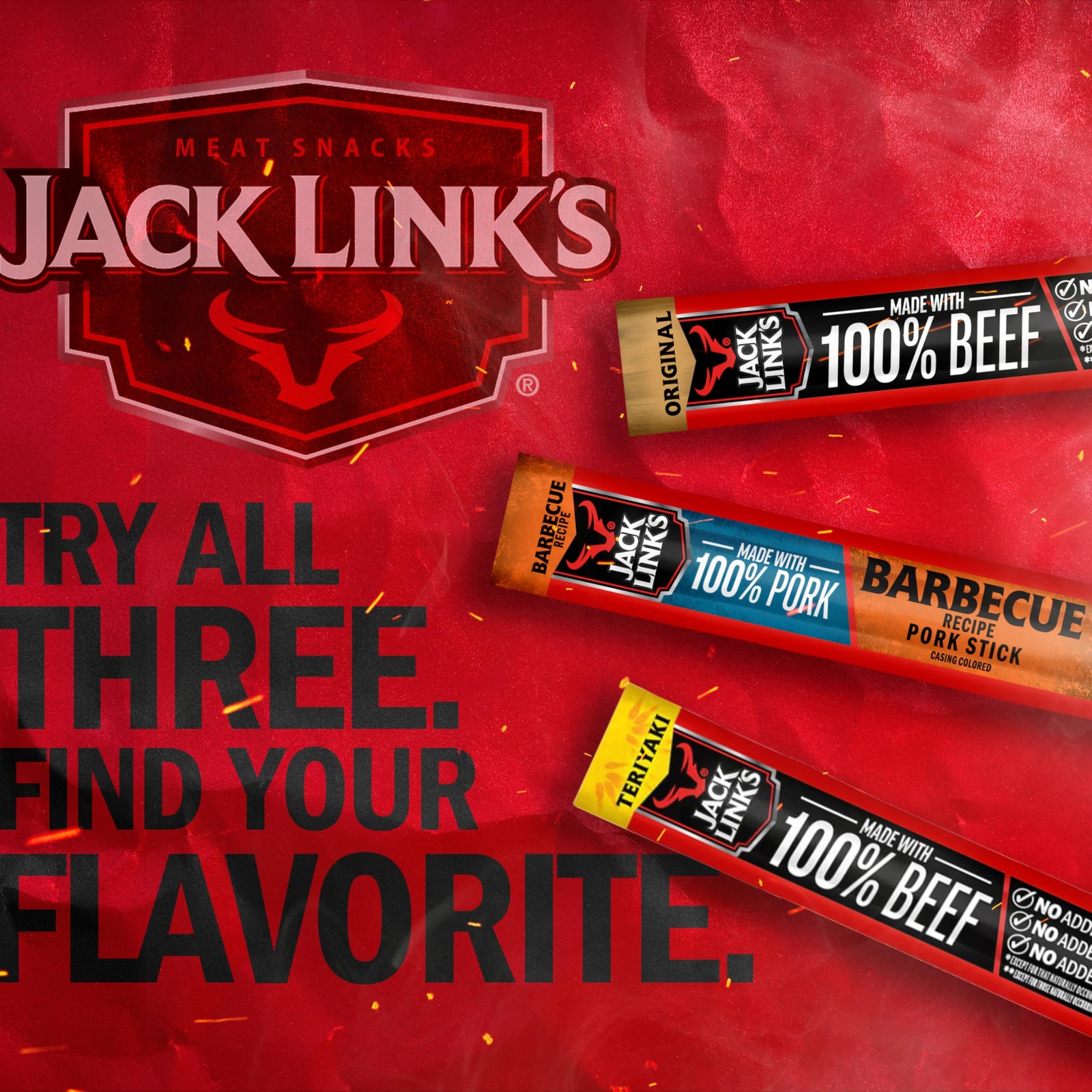Beef Sticks Protein Snack, 6g Protein, Keto-Friendly Meat Sticks, 20 Count