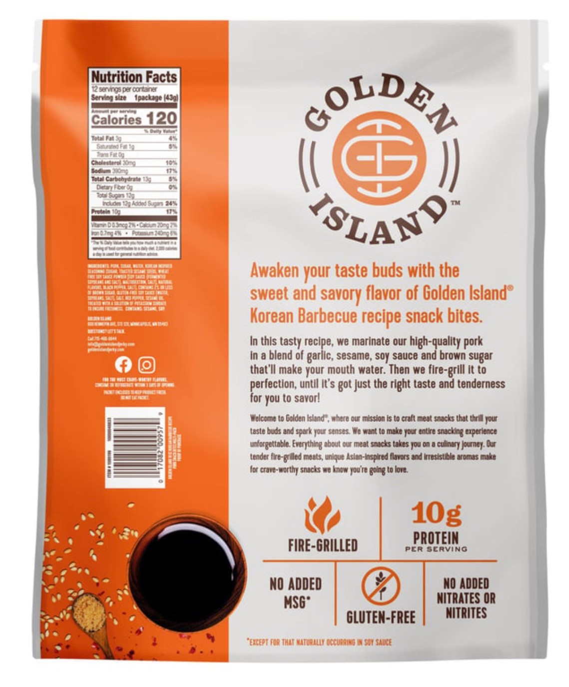 Golden Island Koren BBQ Snack Bites Jerky 1.5 Oz – 12 individual Pack