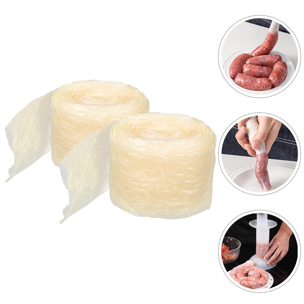 2Roll Dry Sausage Casing for Homemade Sausages Suitable for Steaming