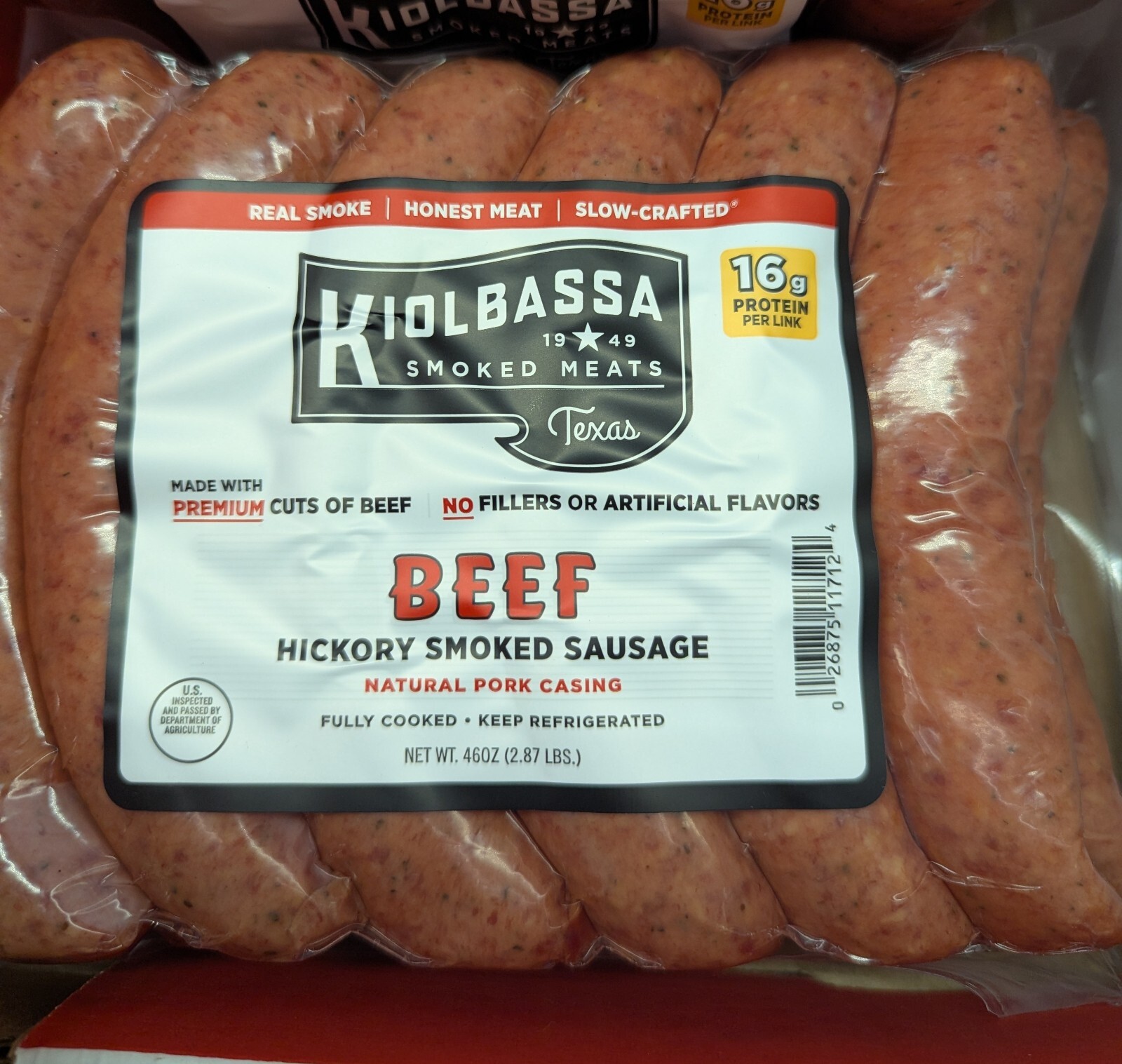 Kiolbassa Beef Smoked Sausage 46 Oz