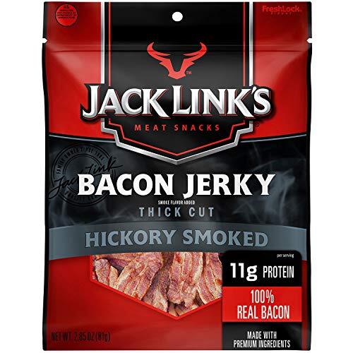 Jack Link’s Bacon Jerky, Hickory Smoked, 2.5 oz. Bag – Flavorful Ready to Eat…
