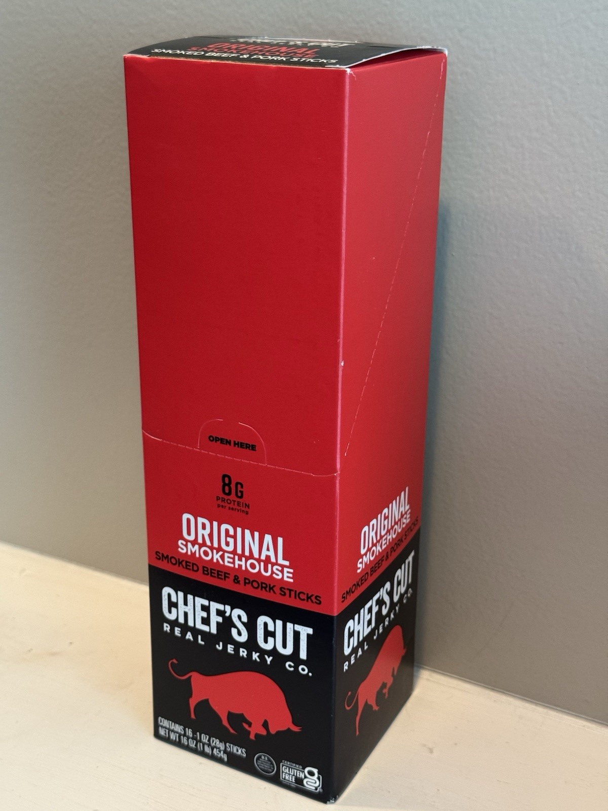 Chef’s Cut Original Smokehouse Smoked Beef & Pork Sticks 16 Pack Real Jerky 16oz