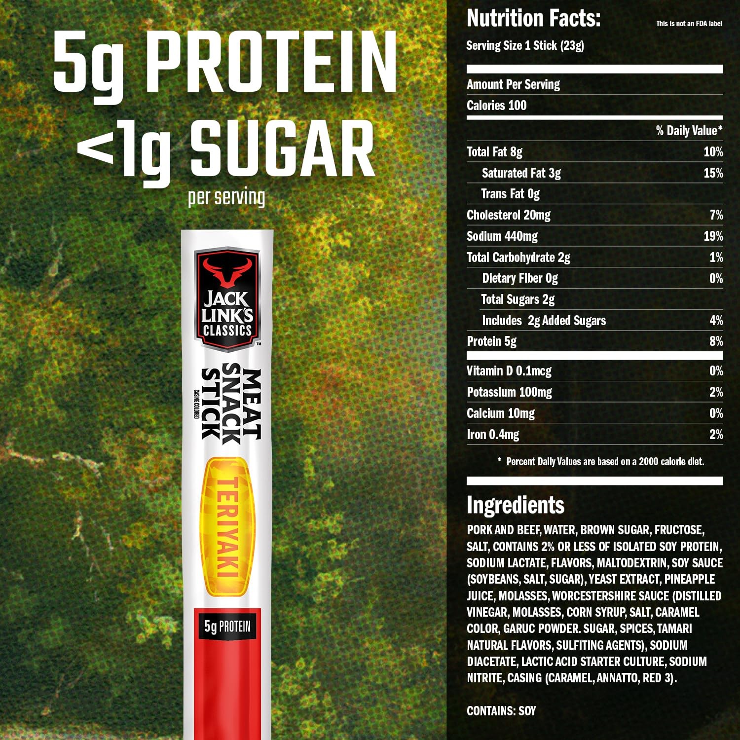 Classics Meat Sticks, Teriyaki – Protein Snack, Meat Snack Sticks with 5g of …