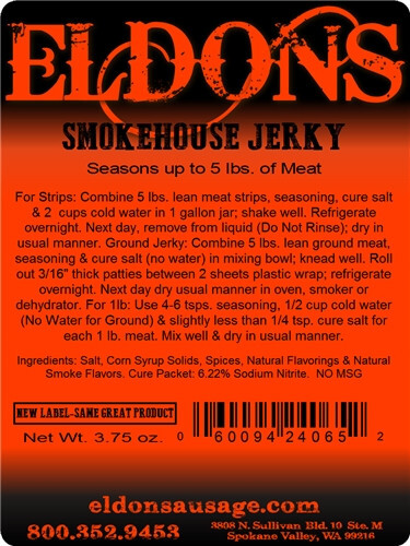 Eldon’s Smokehouse Jerky Seasoning Seasons from 5 to 150 lbs of Meat
