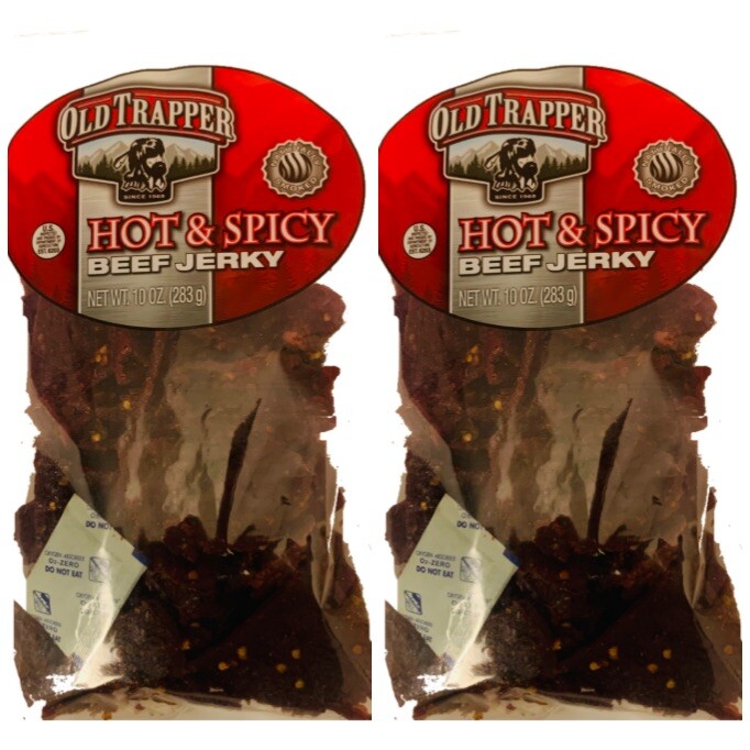 Old Trapper Hot and Spicy Beef Jerky 10oz – 2 Pack