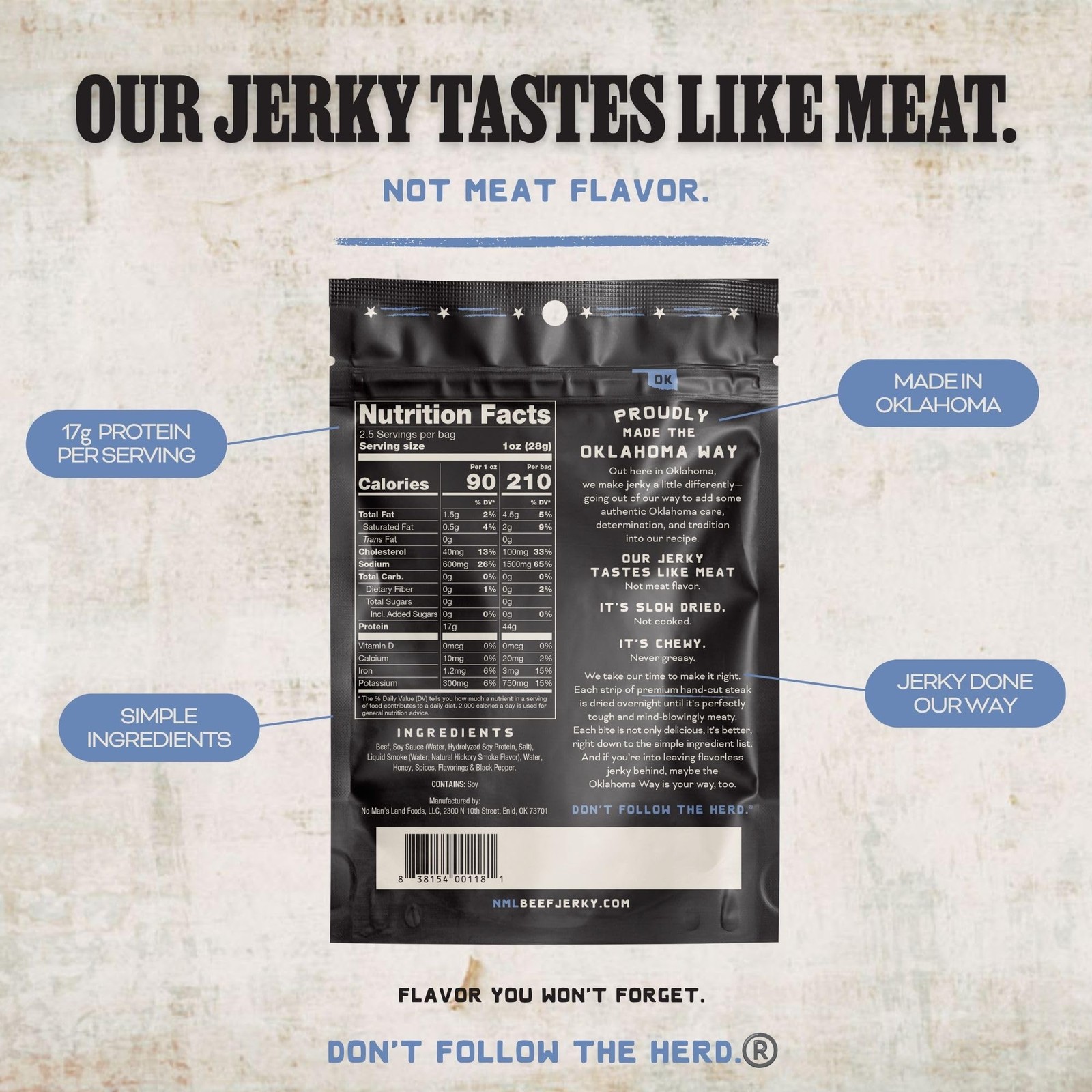 – Black Pepper | Slow-Dried, Smoked & Seasoned Jerky Strips | High Protein, L…