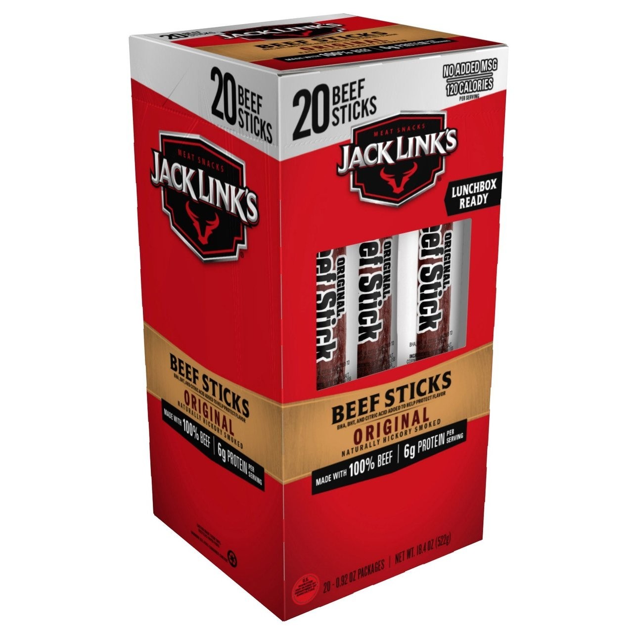 Jack Link’s Original Beef Jerky Sticks – 0.92 Ounce (Pack of 20), Multi-Color