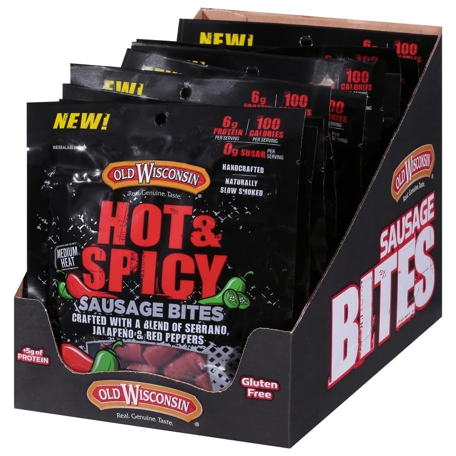 Bold Flavor Hot & Spicy Sausage Bites – 4oz Resealable Snack Package