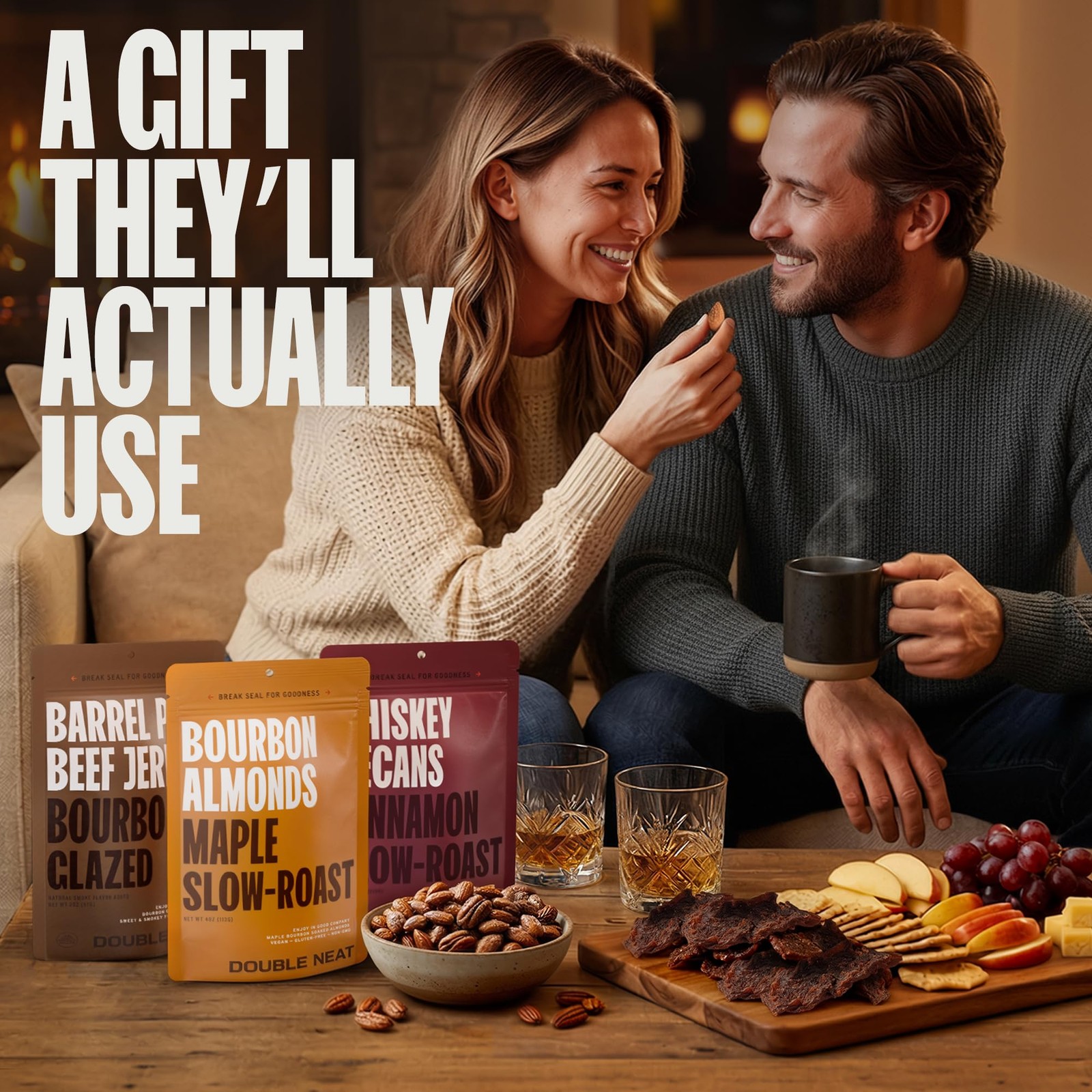 Double Neat Fathers Day Snack Gifts | Bourbon Snack Variety Pack | Gourmet St…