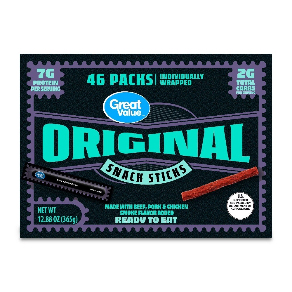 Original Flavor Meat Snack Sticks Bulk 46 Count Pack Natural Protein Snacks