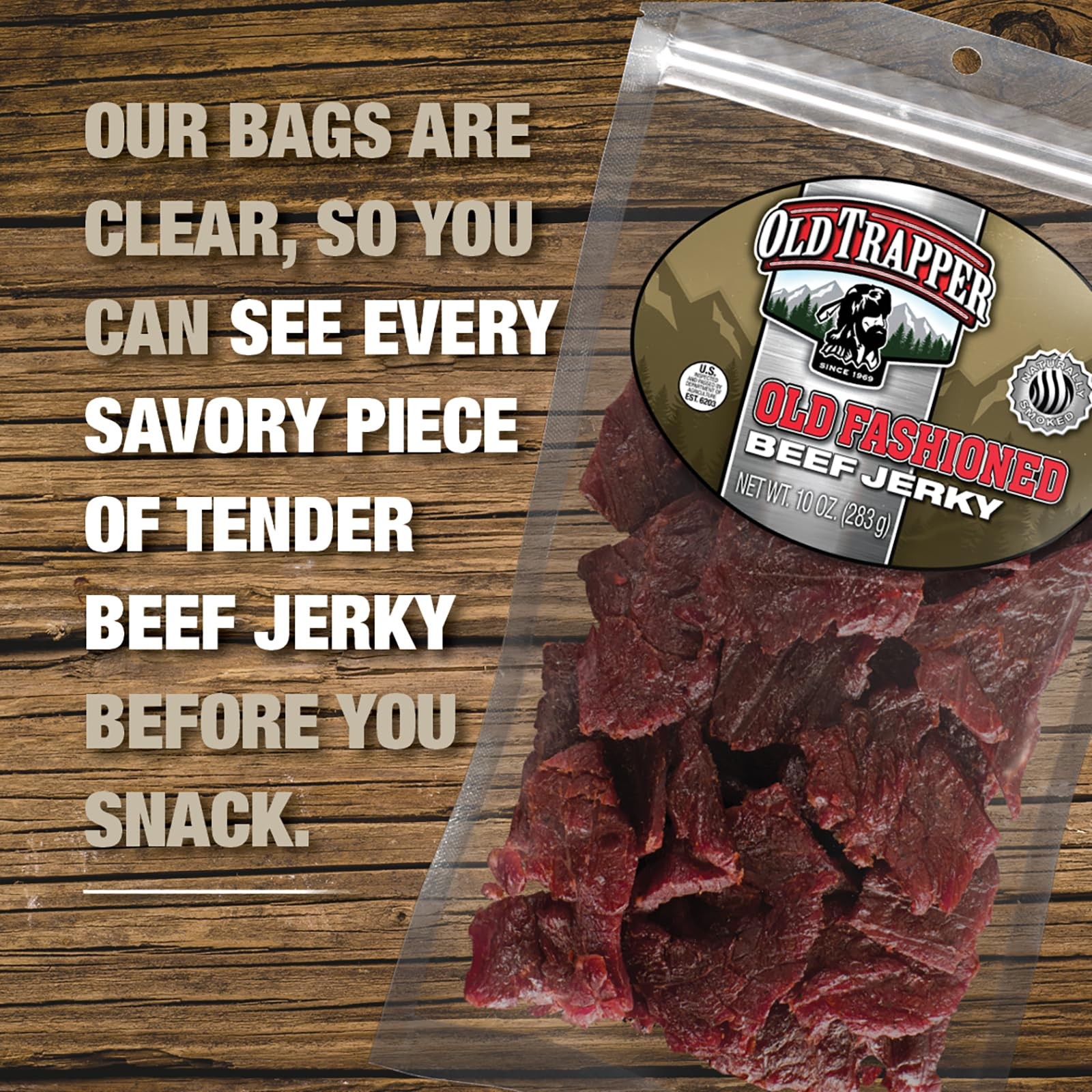 Old Trapper Beef Jerky, Old-Fashioned 10-Ounce 10 Ounce (Pack of 1), Black