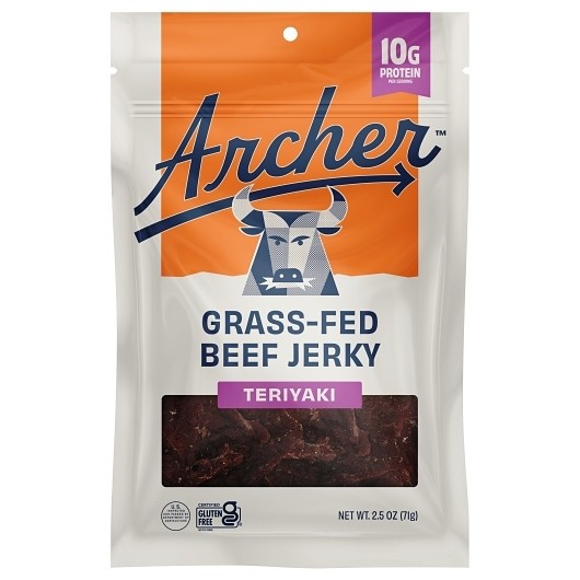 Country Archer Jerky Co Teriyaki Grass-Fed Beef Jerky, 2.5 Ounce, 12 Per Case