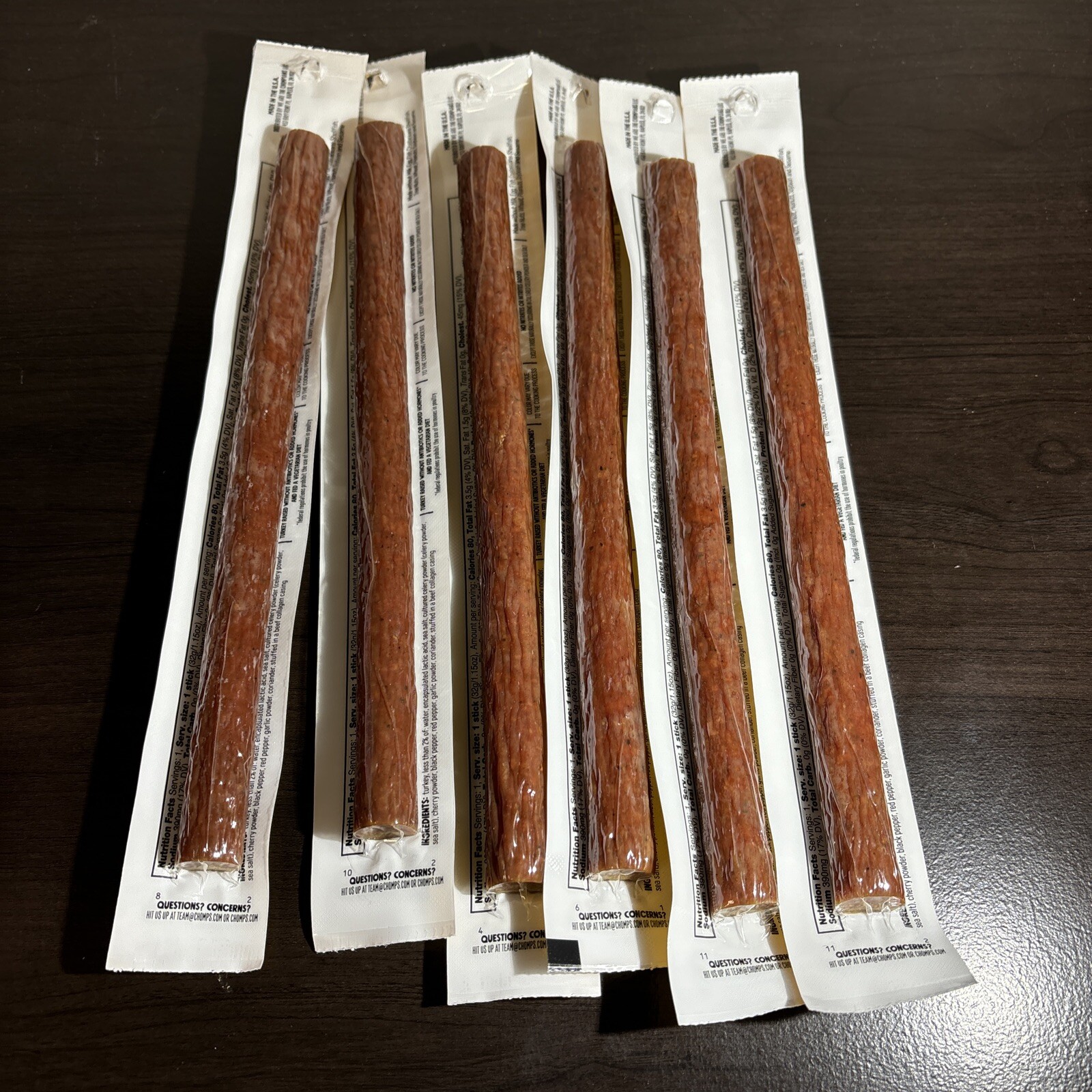 (6 pack) Chomps Original Turkey Jerky Meat Snack Stick, 1.15oz Stick EXP 7/2025