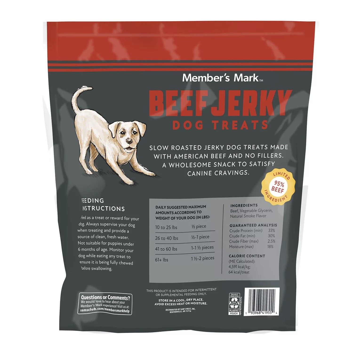 Member’s Mark Beef Jerky Dog Treats, 48 Ounce