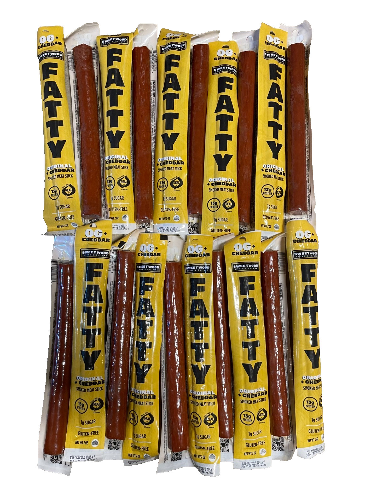 FATTY Smoked Meat Sticks 20 sticks ORIGINAL + CHEDDAR 2oz Per