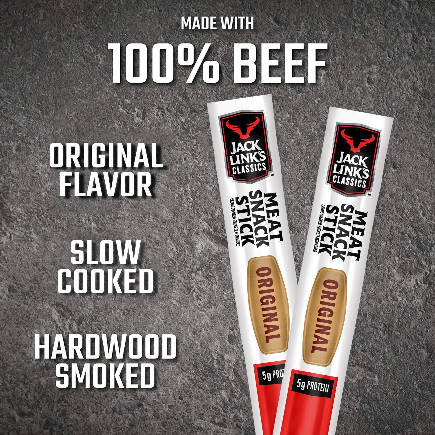Jack Link’s Original Beef Sticks 0.8 Oz Pack of 20 Protein Snacks