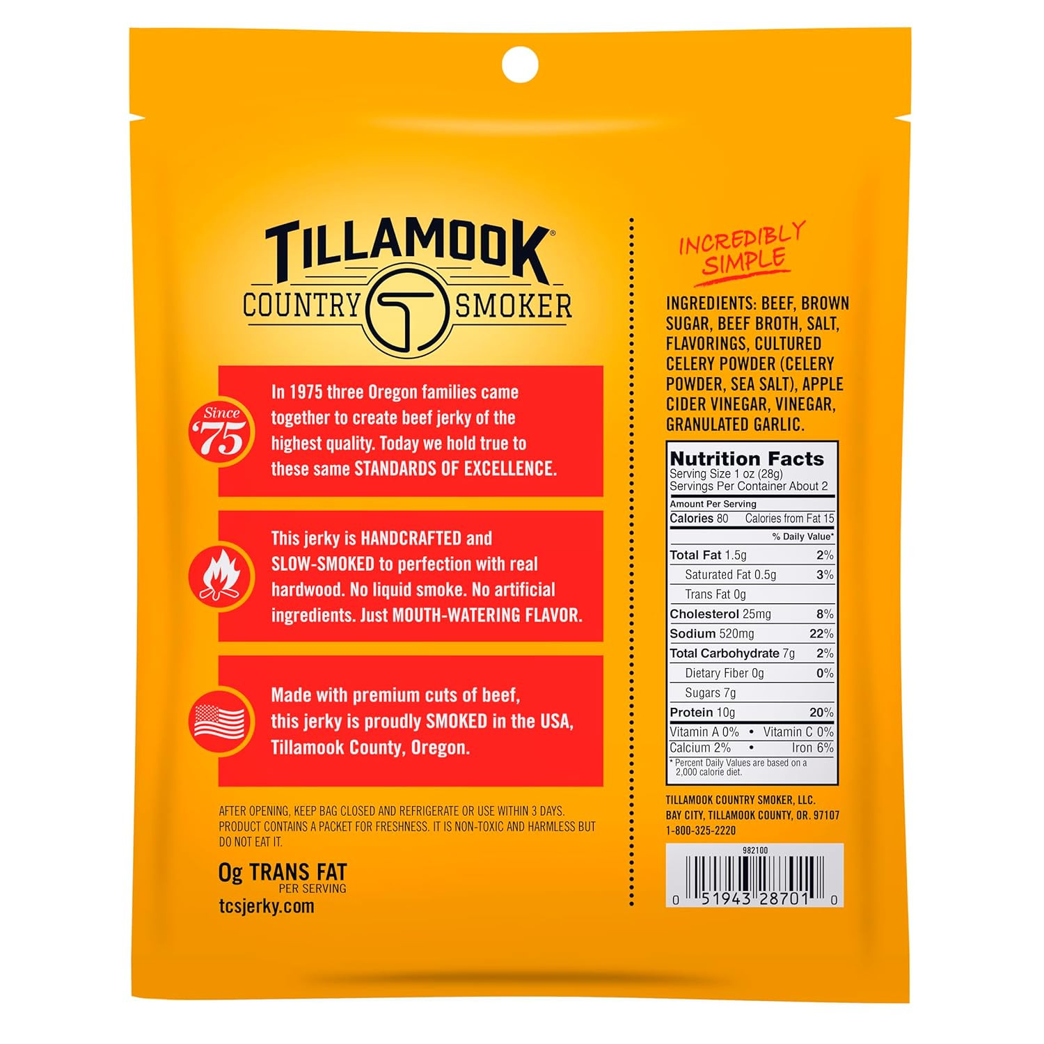 Real Hardwood Smoked Beef Jerky, Old Fashioned, 2.5 Ounce