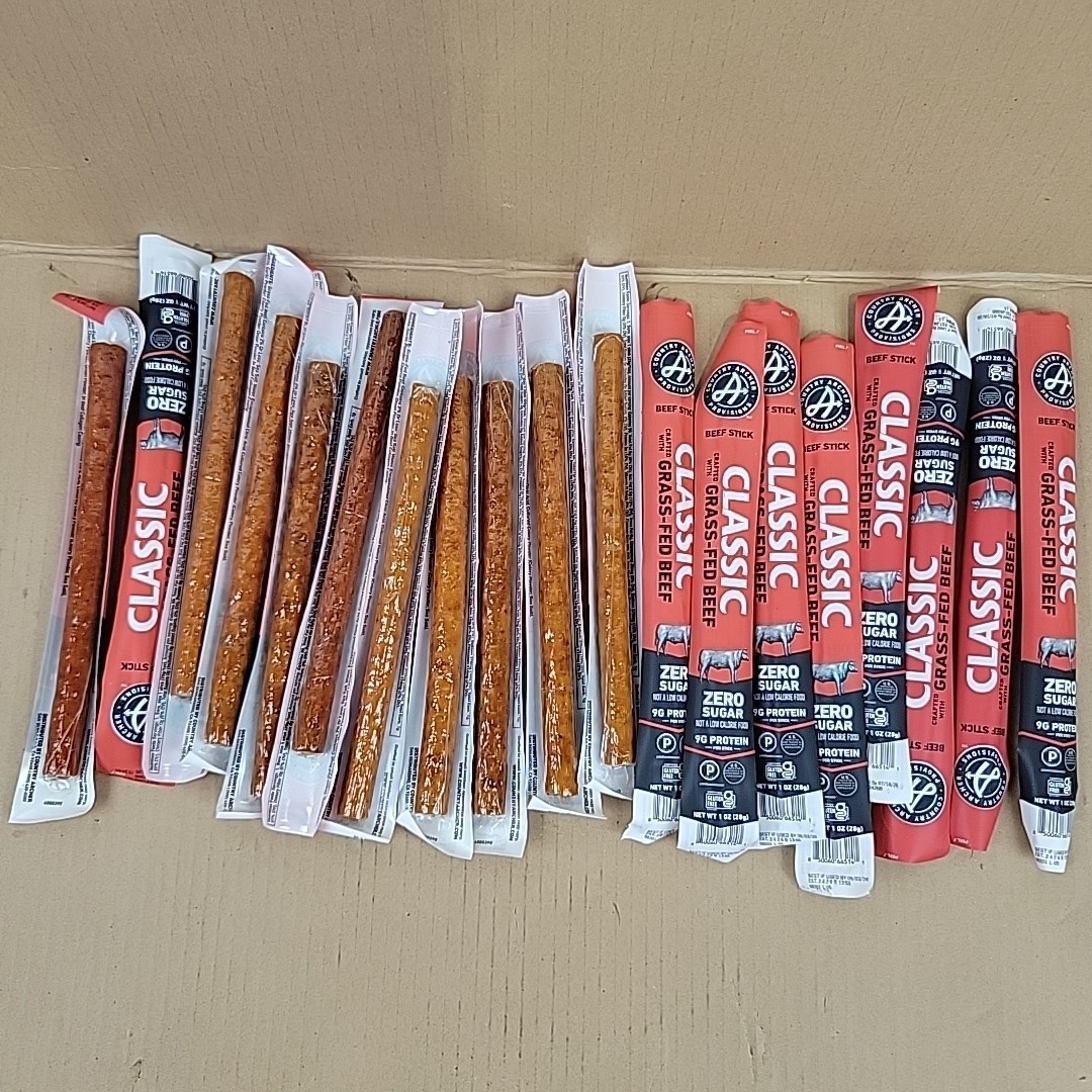 Country Archer Grass Fed Classic Beef Sticks 1Oz – Lot Of 19