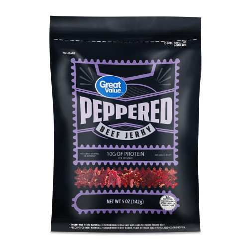 Great Value Peppered Beef Jerky, 5 oz (PACK OF 2)….