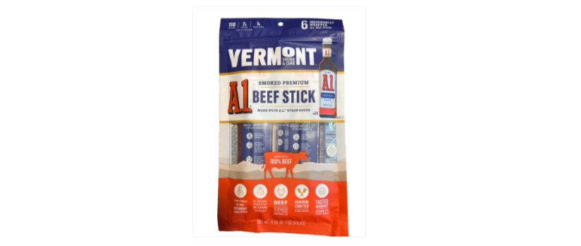 New Flavor Vermont Meat Sticks Choose From A1, Lea & Perrins, Turkey Pepperoni.