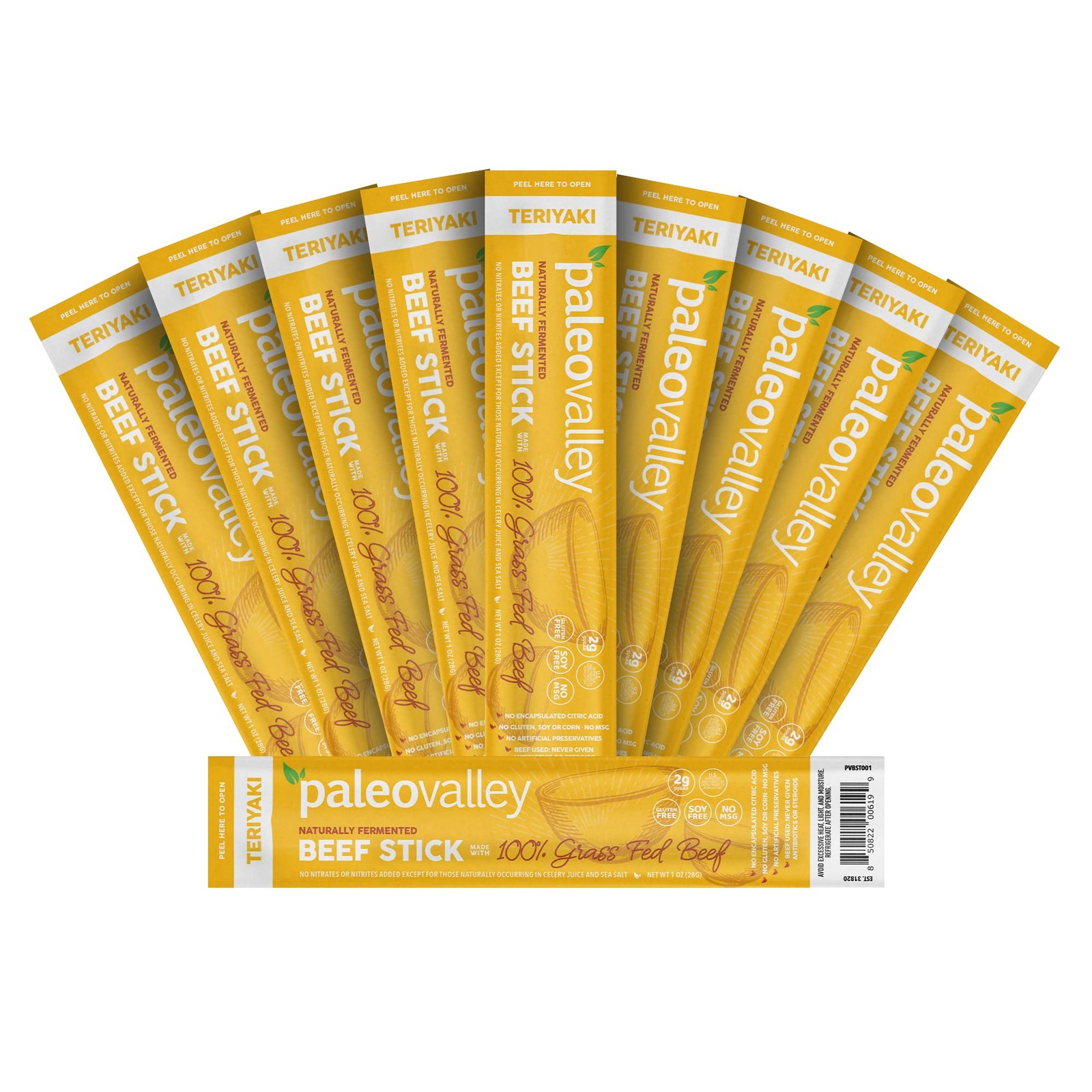 Paleovalley 100% Grass Fed Teriyaki Beef Sticks – Delicious Gluten Free Beef Sna