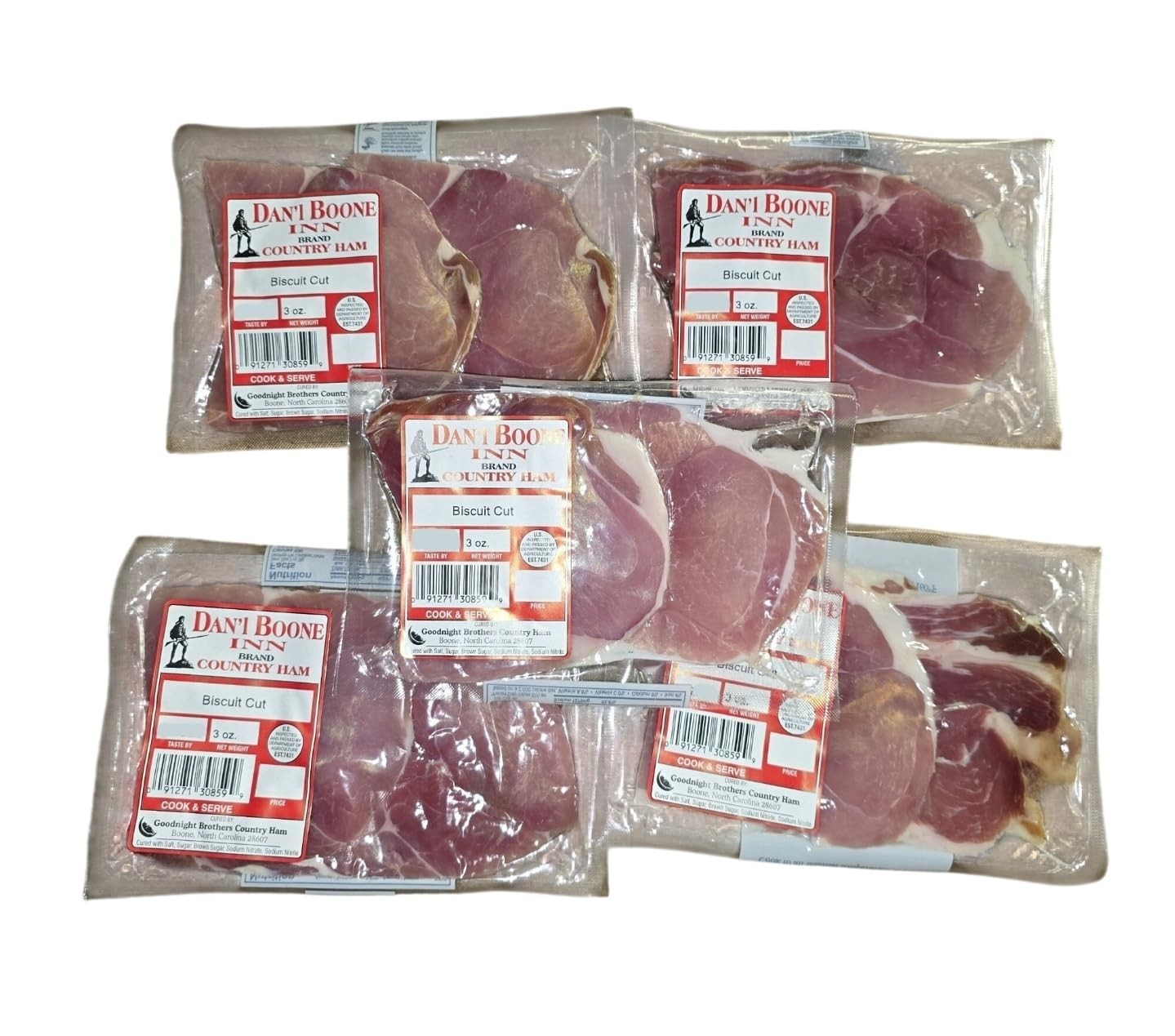 Brand Country Ham Biscuit Cut 5-3oz Packs