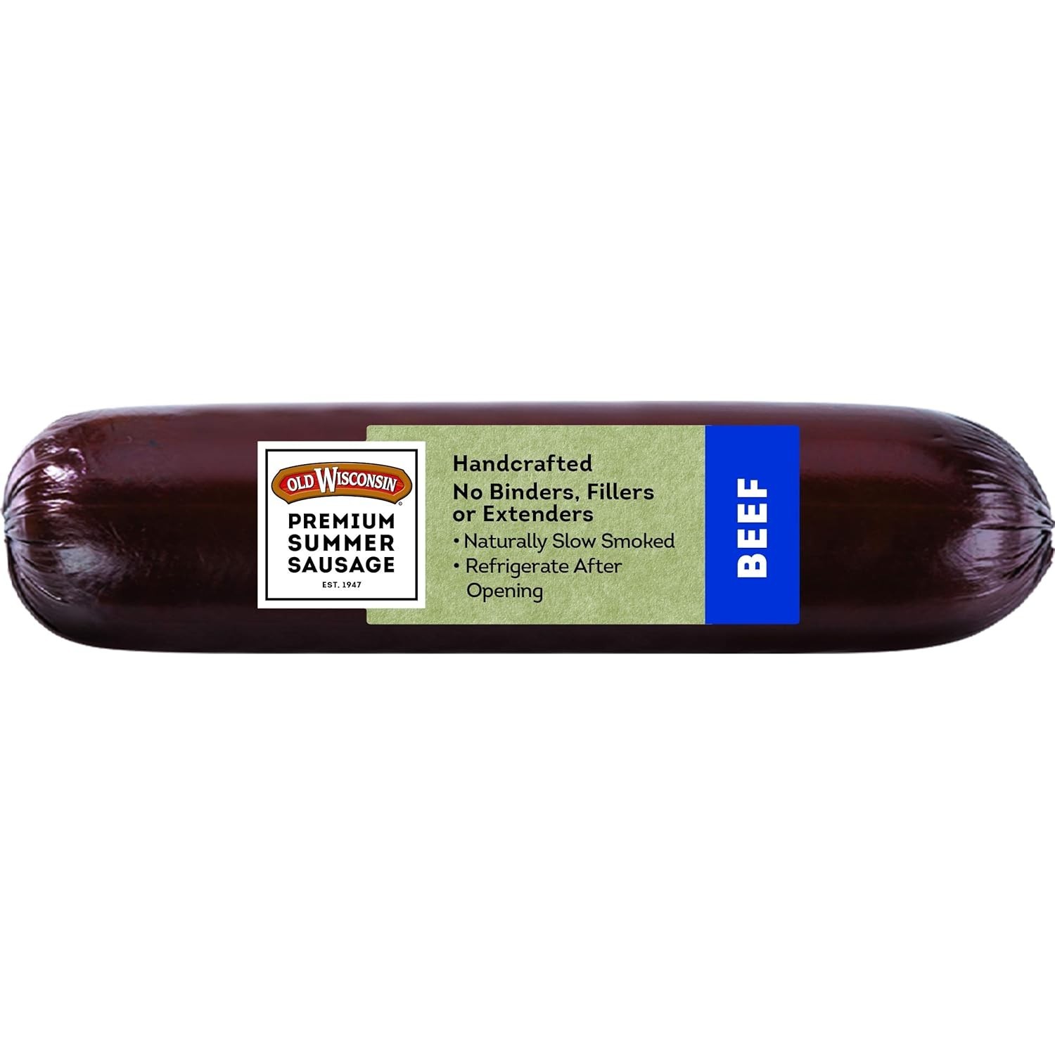 Premium Summer Sausage 100% Natural Beef 8oz Ready to Eat High Protein Keto
